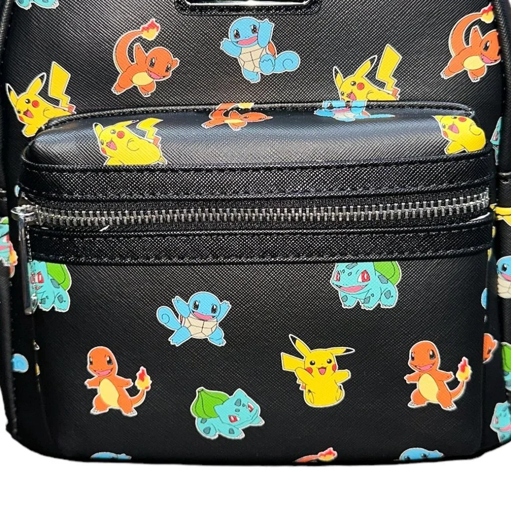 Pokemon Starters Loungefly Mini Backpack With Front Zippered Pouch NEW WITH TAGS